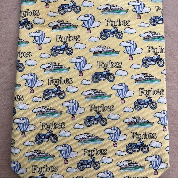 Vineyard Vines Custom Collection Forbes 100% Silk Tie Motorcycle Hot Air Balloon - Picture 4 of 6